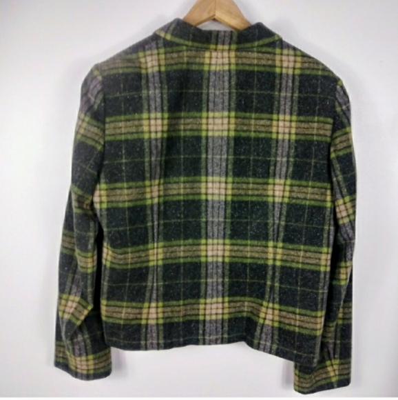 Norton Mcnaughton Wool Blend Jacket Green Plaid 12 - Picture 3 of 8